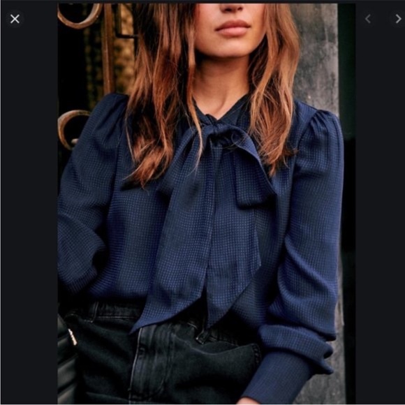 Sezane Tops - Sézane Laurya Top Navy - Sz 34